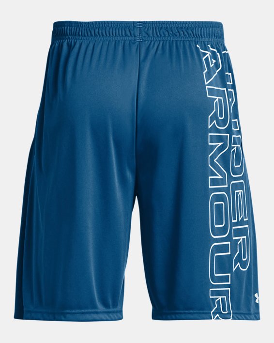 男士UA Tech™ Wordmark Graphic短褲 in Blue image number 6